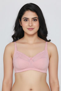 Zivame Double Layered Non Wired 3/4Th Coverage T-Shirt Bra - Silver Pink — thumbnail 1